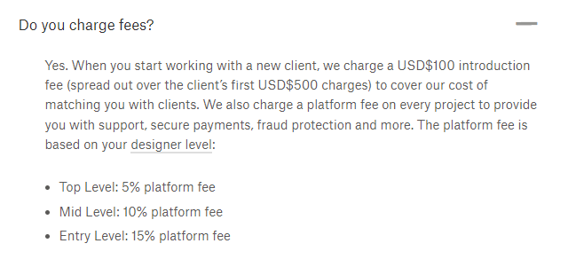 99designs information about fees