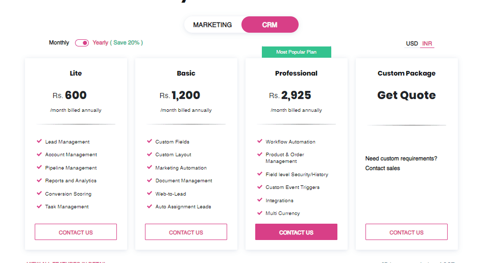 SalezShark Engage CRM Software Pricing