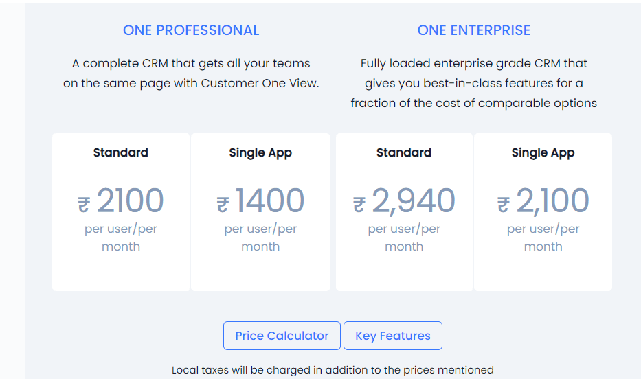 Vtiger CRM Software Pricing