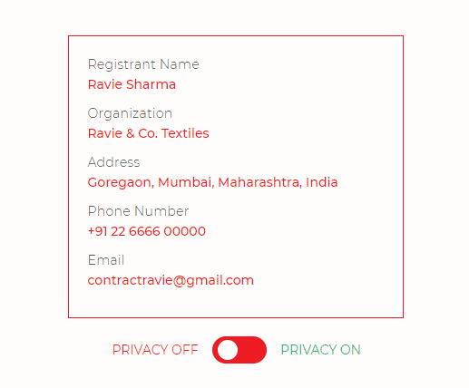 BigRock Domain Privacy Protection Off