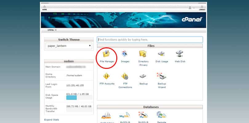 cPanel File Manager
